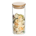 Wooden lid borosilicate airtight glass jar